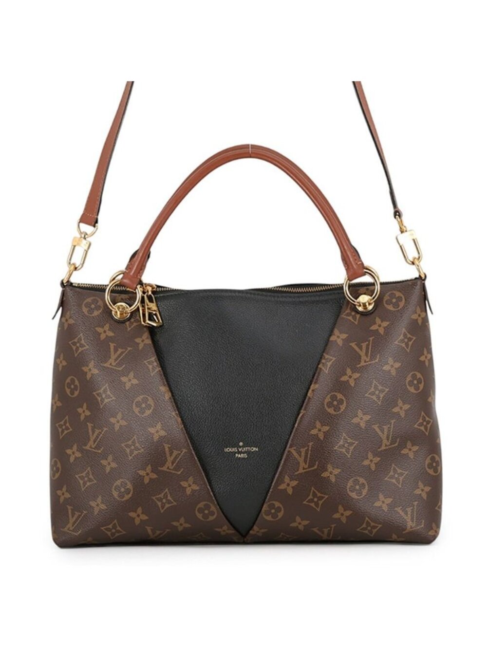 Louis Vuitton Monogram Tote MM 2-Way Shoulder Bag Black